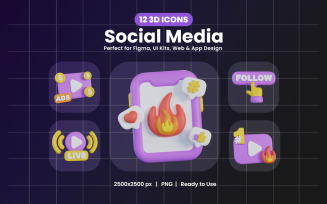 Social Media 3D Icon Pack