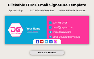 Stylish Business Email Signature | Editable PSD Template | Photoshop Designs