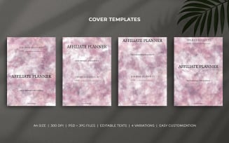 Affiliate Planner Cover Templates – Purple & Pink Watercolor Brush Design