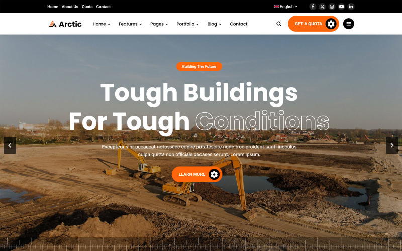 Arctic Construction Industry Business Template Joomla Template