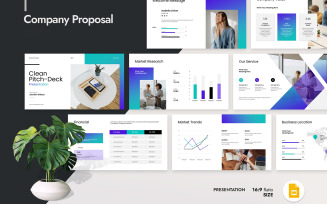 Clean Pitch Deck Google Slides Template*