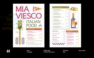 Elegant Minimalist Italian Menu