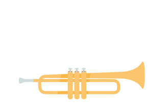 Golden Trumpet Musical Instrument Vector Icon