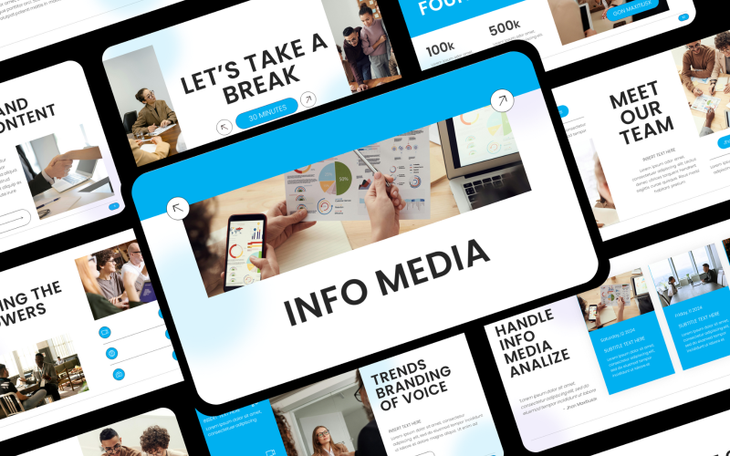 Info - Social Media Presentation Powerpoint PowerPoint Template