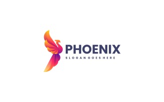 Modern Gradient Phoenix Logo Design132