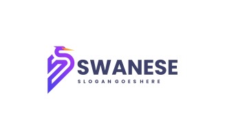 Modern Gradient Swan Logo Design