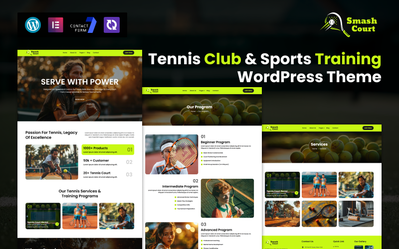 SmashCourt – Tennis Club & Sports Training WordPress Theme