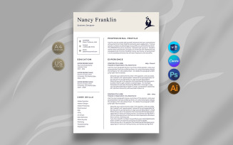 ATS-Friendly Printable Resume in Canva, Word, Photoshop and Illustrator