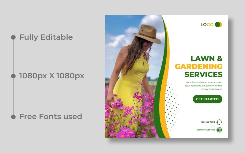 Gardening Services Social Media Post template Ver-1