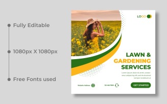 Gardening Services Social Media Post template Ver-2