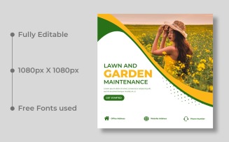 Gardening Services Social Media Post template Ver-3