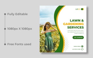 Gardening Services Social Media Post template Ver-4