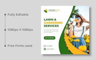 Gardening Services Social Media Post template Ver-5