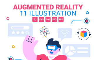 11 Augmented Reality Vector Illustration
