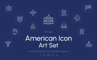Modern American Icon Art Set