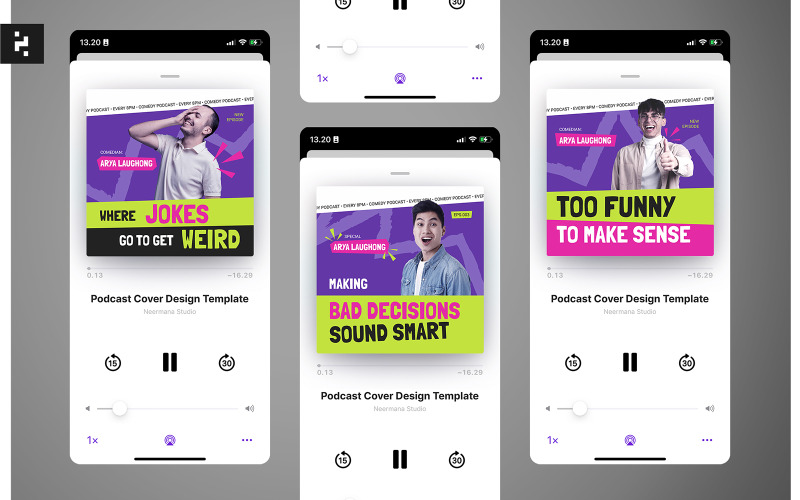 Modern Bold Comedy Podcast Cover Social Media