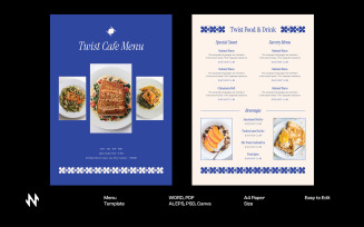 Blue Minimalist Menu Template