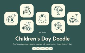 Children's Day Doodle Icons