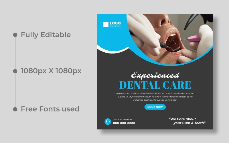 Dental Care Social Media Post Template Ver-3