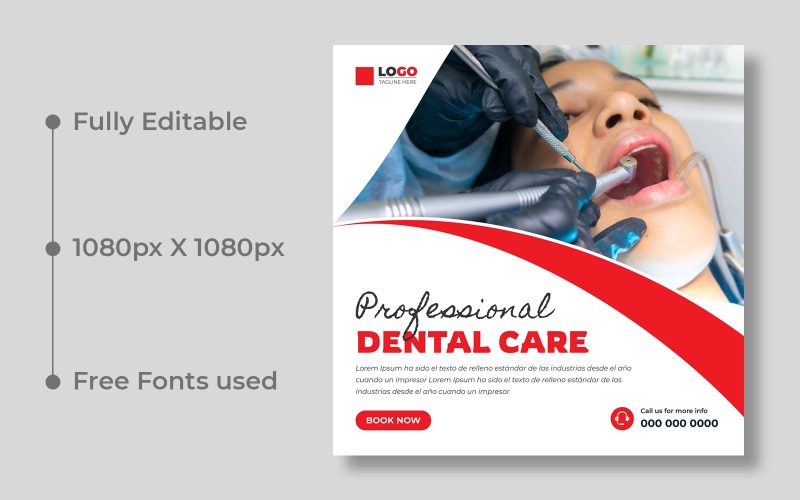 Dental Care Social Media Post Template Ver-5