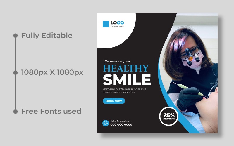Dental Care Social Media Post Template Ver-6