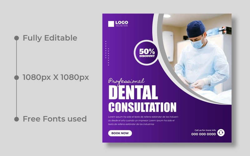 Dental Care Social Media Post Template Ver-8