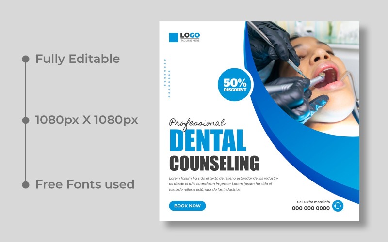 Dental Care Social Media Post Template Ver-9