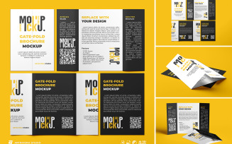 Gate-Fold Brochure Mockup Sets