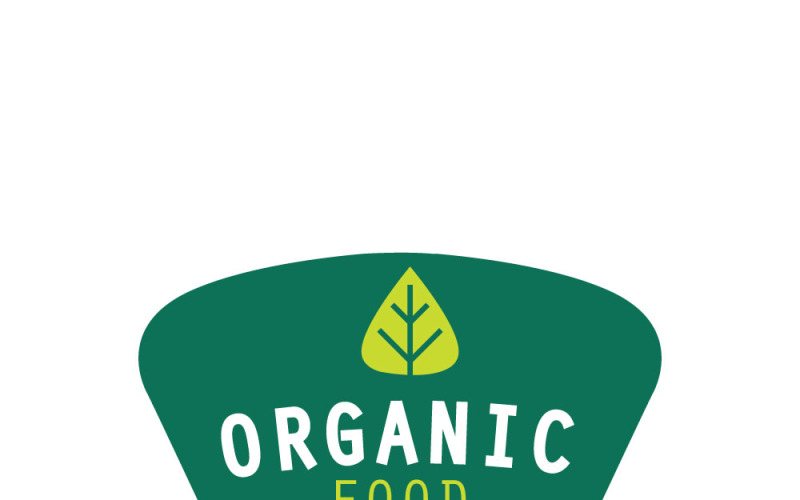 Organic Food Logo Vector with Label - Eco-Friendly Design Vector Graphic