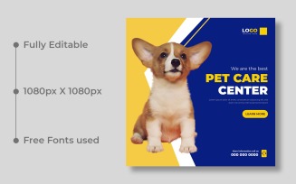 Pet Care Social Media Post Template Ver-4