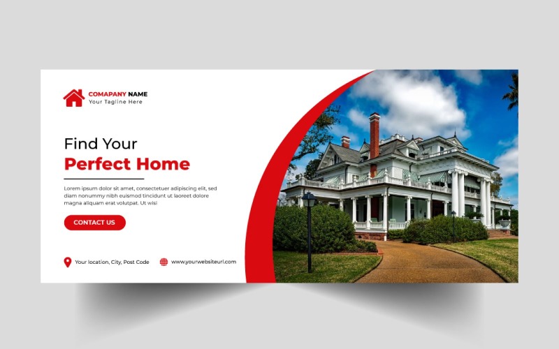 Real Estate Facebook Cover Template Ver-1 Social Media