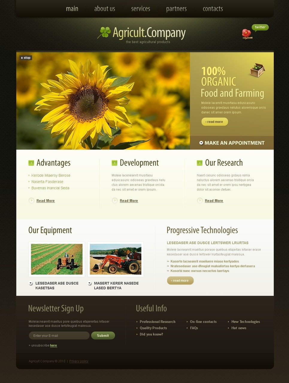 Agriculture PSD Template New Screenshots BIG