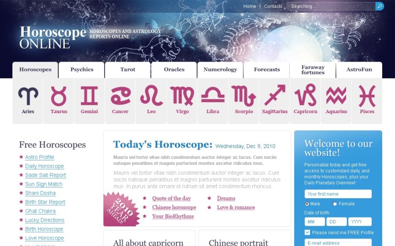 Astrology PSD Template