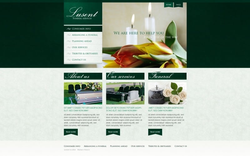 Funeral Services PSD Template