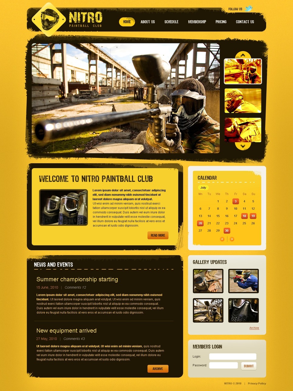 Paintball PSD Template New Screenshots BIG