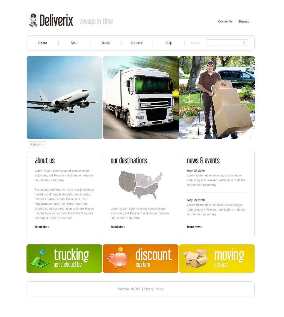 Transportation PSD Template New Screenshots BIG