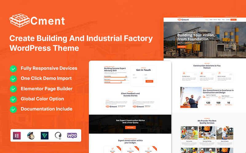 Cment - Create Building And Industrial Factory WordPress Theme