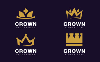 Crown Logo Royal King Queen vector symbol design, 15