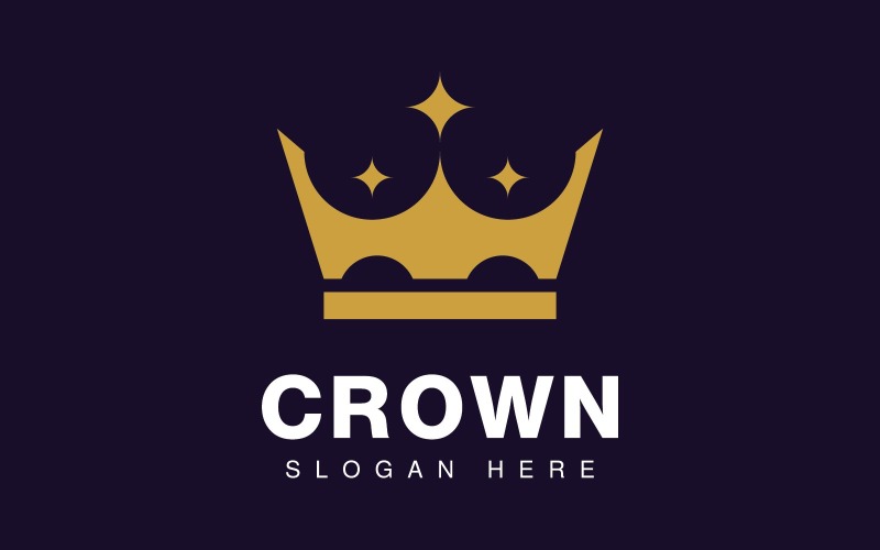 Crown Logo Royal King Queen vector symbol design, 2 Logo Template
