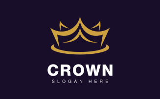 Crown Logo Royal King Queen vector symbol design, 3