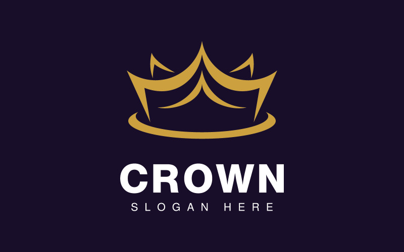 Crown Logo Royal King Queen vector symbol design, 3 Logo Template