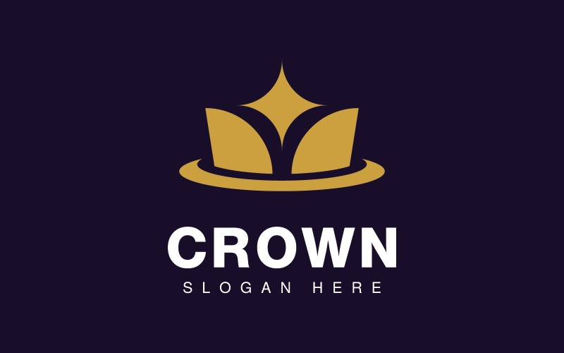 Crown Logo Royal King Queen vector symbol design, 5 Logo Template