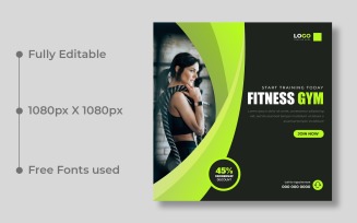 Fitness Gym Social Media Post Template Ver-5