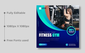 Fitness Gym Social Media Post Template Ver-6