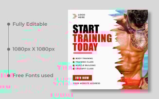 Fitness Gym Social Media Post Template Ver-7