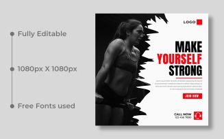 Fitness Gym Social Media Post Template Ver-8