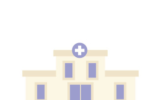 Modern Hospital Building Icon Flat Vector Illustration