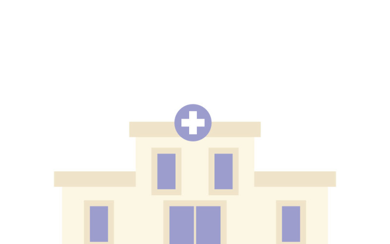 Modern Hospital Building Icon Flat Vector Illustration Vector Graphic