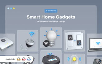 Modern Smart Home 3D Icons