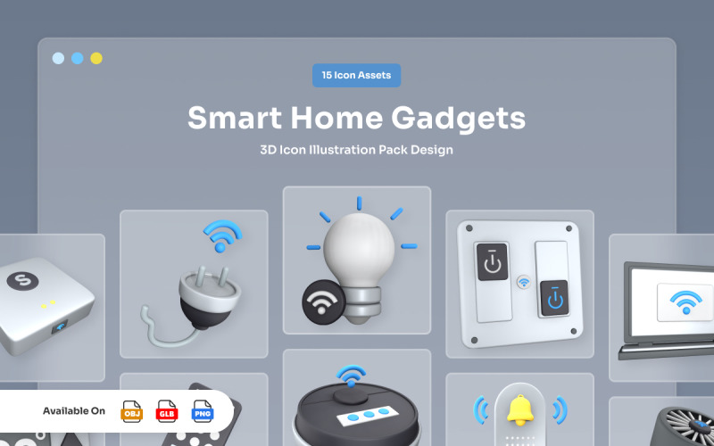 Modern Smart Home 3D Icons Model